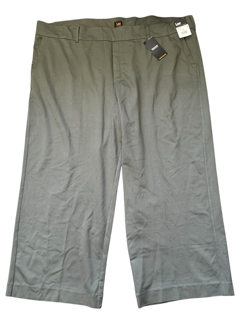 NWT Lee Plus Size 4X Olive Green High Rise Wide Leg Trouser Knit Pants - Picture 2 of 7